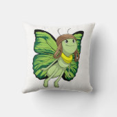 蝶のパイロットとパイロット帽子 クッション (裏面)