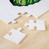 蝶のパイロットとパイロット帽子 ジグソーパズル (側面)