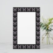 蝶のパターン蝶の白黒 便箋 (スタンド正面)