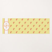 蝶のパターン黄色モノグラガーリーム ヨガマット (正面(横))