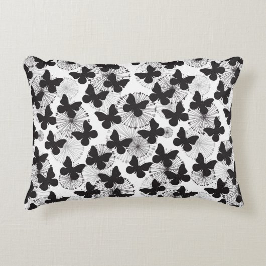 蝶のパターン アクセントクッション (正面)