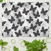 蝶のパターン キッチンタオル (折り畳み)