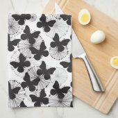蝶のパターン キッチンタオル (四つ折り)