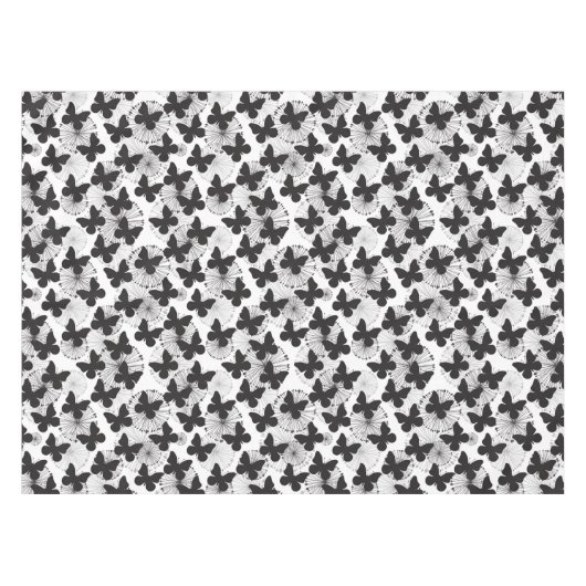 蝶のパターン テーブルクロス (正面(横))
