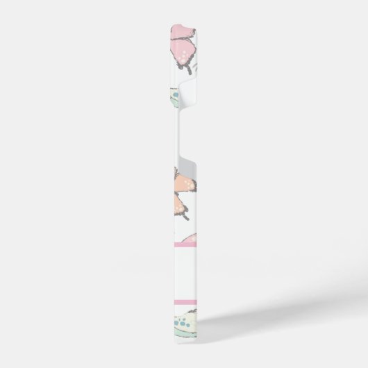 蝶のパターン（名前） iPhoneケース (左側面)