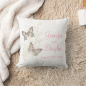 蝶のパーソナライズされた枕 クッション (ブランケット)