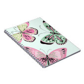 蝶のピンクスとグリーン ノートブック (右側)