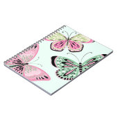 蝶のピンクスとグリーン ノートブック (左側)