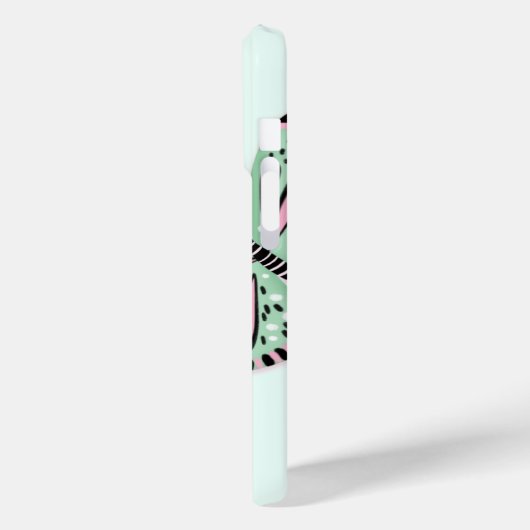 蝶のピンクスとグリーン Case-Mate iPhoneケース (裏面 / 左)