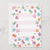 蝶のファーストバースデー招待状 招待状 (裏面)