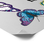 蝶のフレームのビーズ ポスター (角)