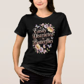 蝶のフローラシャツに気を取られる トライブレンドＴシャツ (正面)