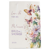 蝶のフローラブライダルシャワーの好意 ミディアムペーパーバッグ (正面)