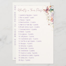 蝶のブライズシャワー財布の中身ゲーム