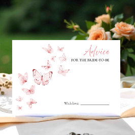 蝶のブライダルシャワーのアドバイスカード　花嫁へのメッセージ 招待状