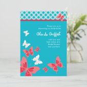 蝶のブライダルシャワーの招待 招待状 (スタンド正面)