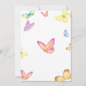 蝶のブライダルシャワーへの招待 招待状 (裏面)