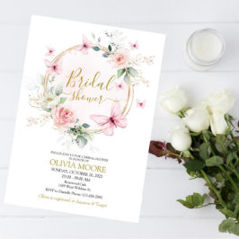 蝶のブライダルシャワーへの招待 招待状