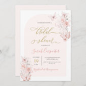 蝶のブライダルシャワーへの招待 招待状 (正面/裏面)