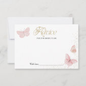 蝶のブライダルシャワーアドバイスの花嫁カード 招待状 (正面)