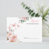 蝶のブライダルシャワーアドバイスの花嫁カード 招待状 (スタンド正面)