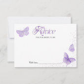 蝶のブライダルシャワーアドバイスの花嫁カード 招待状 (正面)