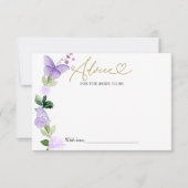 蝶のブライダルシャワーアドバイスの花嫁カード 招待状 (正面)