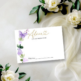 蝶のブライダルシャワーアドバイスの花嫁カード 招待状