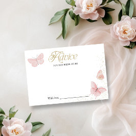 蝶のブライダルシャワーアドバイスの花嫁カード 招待状