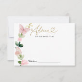 蝶のブライダルシャワーアドバイスの花嫁カード 招待状 (正面)