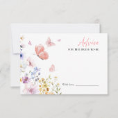 蝶のブライダルシャワーアドバイスの花嫁カード 招待状 (正面)