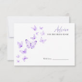 蝶のブライダルシャワーアドバイスの花嫁カード 招待状 (正面)