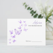 蝶のブライダルシャワーアドバイスの花嫁カード 招待状 (スタンド正面)