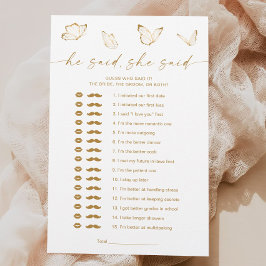 蝶のブライダルシャワー彼は彼女はゲームを言った