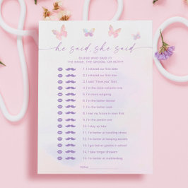 蝶のブライダルシャワー彼は彼女はゲームカードを言った 招待状