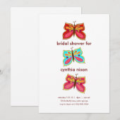 蝶のブライダルシャワー招待状 招待状 (正面/裏面)