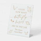 蝶のブライダルシャワー推測どのように多くの蝶 台座サイン (正面)