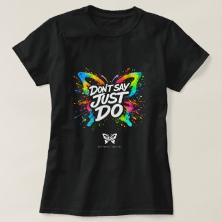 蝶のプリントTシャツ 0047693 Tシャツ