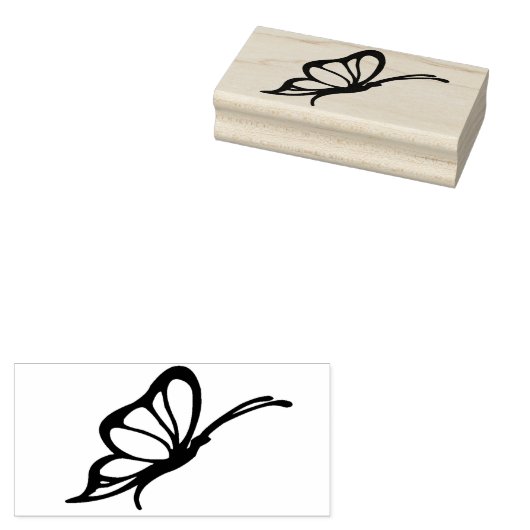 蝶のプロフィールのアートスタンプ ラバースタンプ (押印)