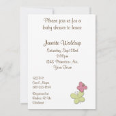 蝶のベイビーシャワー招待状テンプレート 招待状 (裏面)