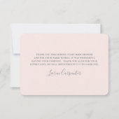 蝶のベイビーシャワー 女の子 フラット サンクスカード サンキューカード (裏面)