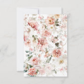 蝶のベビーの開花ピンクのフローラ赤ちゃんシャワー セーブザデート (裏面)