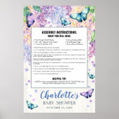 蝶のベビーシャワーフォトプロップフレーム 発泡ボード ポスター (正面)