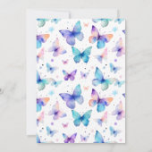 蝶のベビーシャワー招待状, 女の子のベビーシャワー 招待状 (裏面)