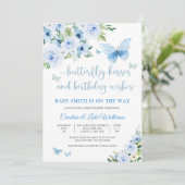 蝶のベビーシャワー招待状 招待状 (スタンド正面)