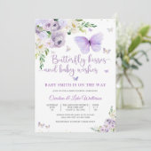 蝶のベビーシャワー招待状 招待状 (スタンド正面)