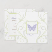蝶のベビーシャワー招待状 招待状 (正面/裏面)