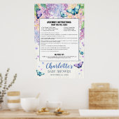 蝶のベビーシャワー フォトプロップ フレーム 発泡ボード ポスター (キッチン)