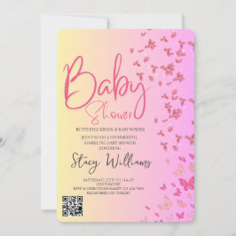 蝶のベビーシャワー 招待状