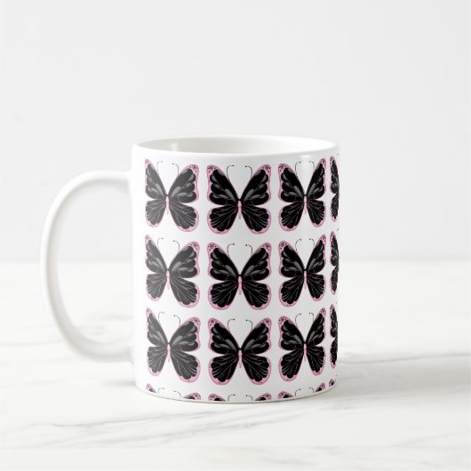 蝶のマグカップ コーヒーマグカップ (左)